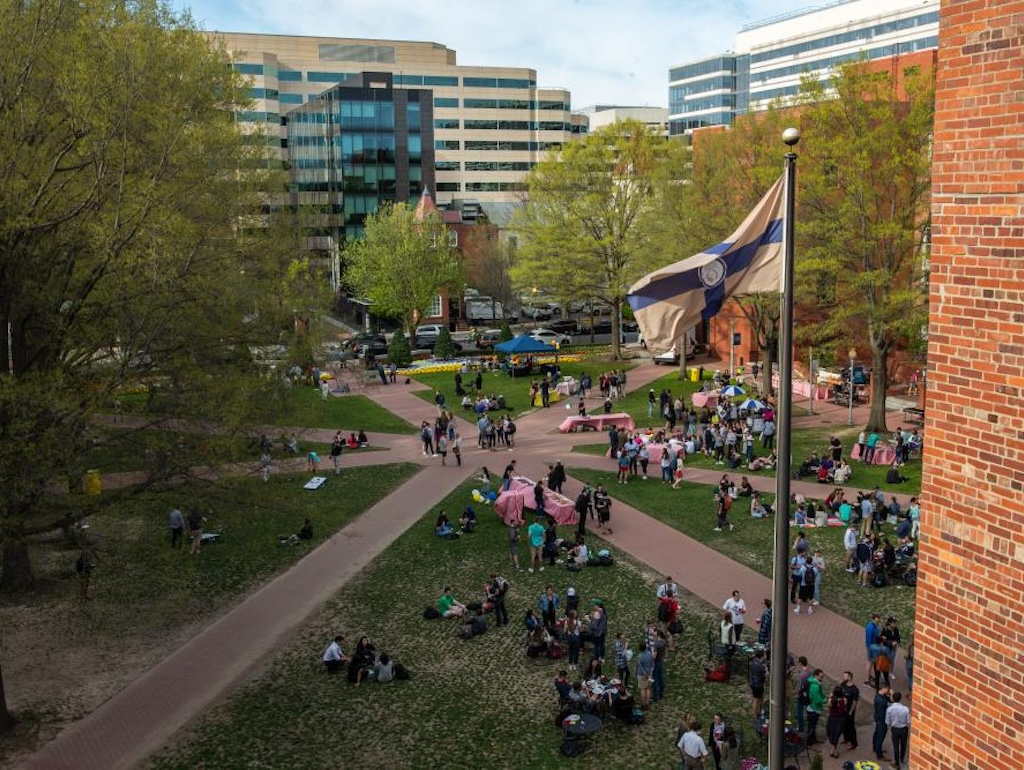 U-Yard pictured in summer with people outside